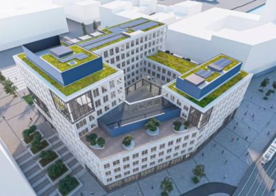 Toitures végétales pour le nouveau bâtiment Ethias à Liège