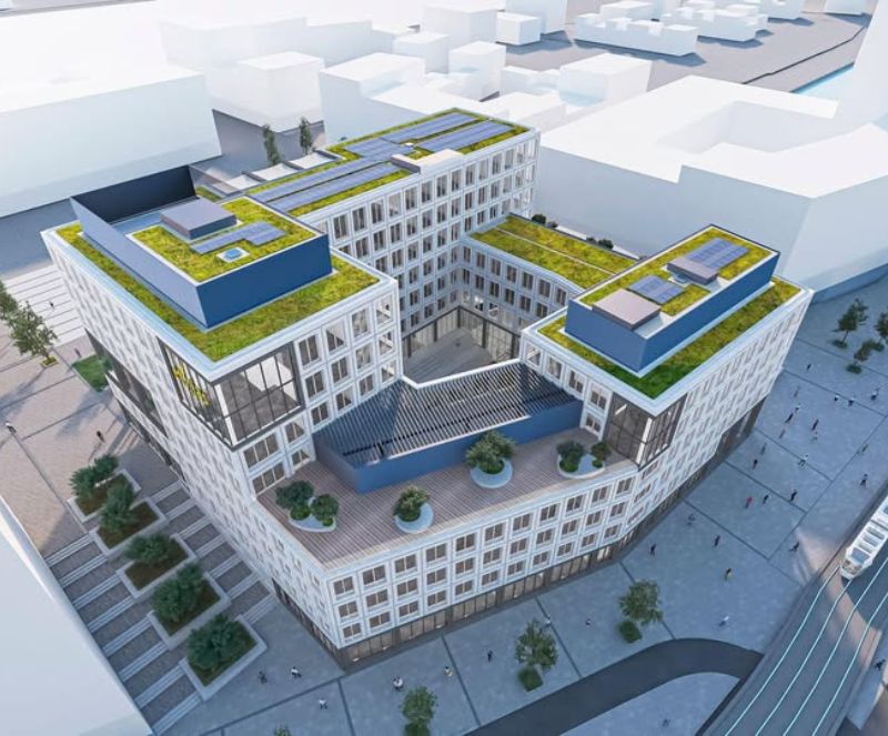 Réalisation de toiture végétale pour Ethias à Liège par UpGreen Réalisation de toiture végétale pour Ethias à Liège par UpGreen