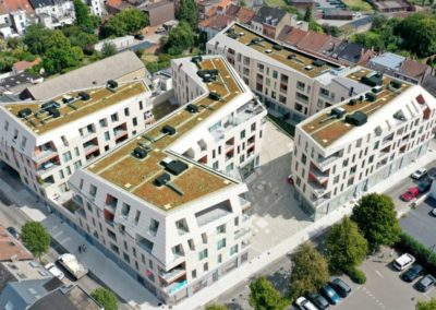 Placement de toits végétalisés pour le projet Bellecour à Braine-l’Alleud